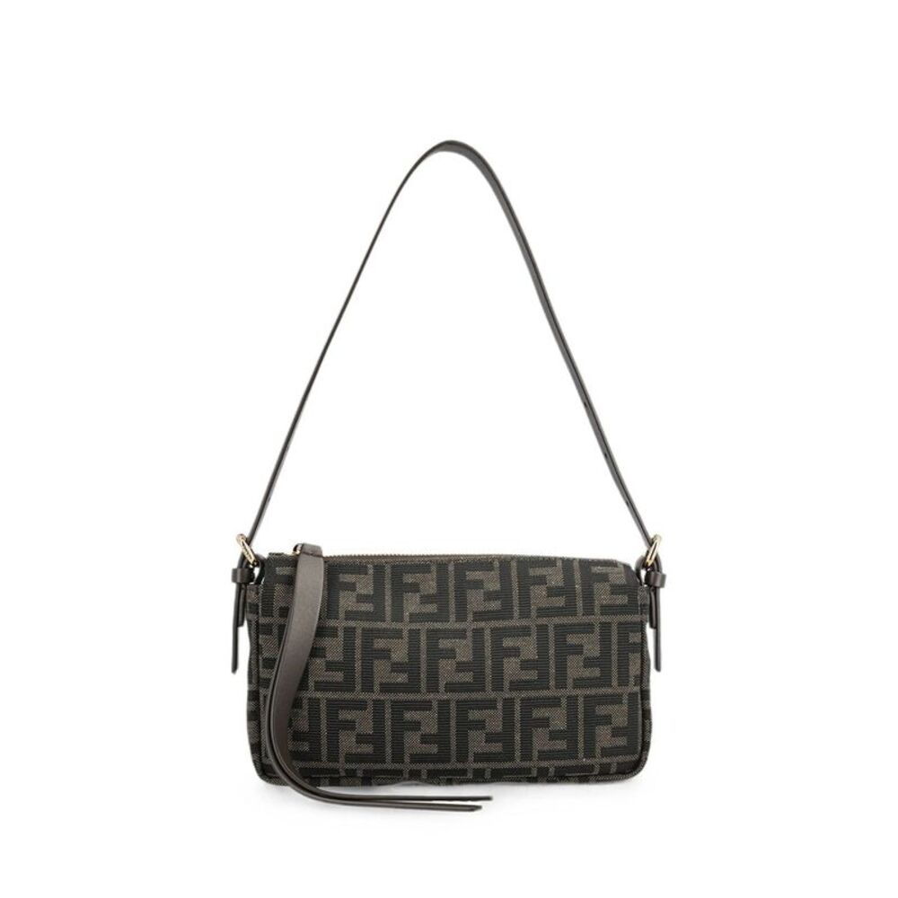 Fendi Women Borsa Zip Top Small In Tessuto Jacquard Ff Zucca